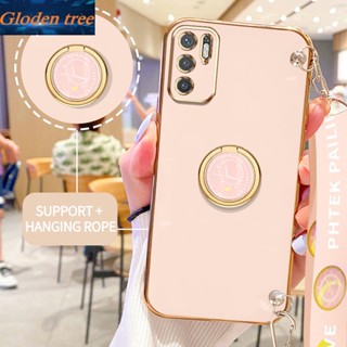 เคสโทรศัพท์มือถือ ลายต้นไม้ Gloden พร้อมขาตั้ง และสายคล้อง สําหรับ Xiaomi POCO M3 Pro 4G 5G Redmi Note 10 5G Note 10T 5G Xiaomi POCO X3 GT 5G