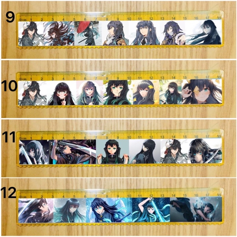 ไม้บรรทัด Tokitou muichirou kimetsu no yaiba 2 ชิ้น / ไม้บรรทัดพิมพ์ Tokitou muichirou