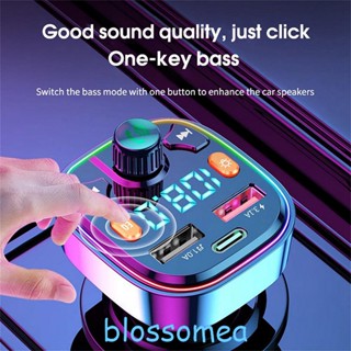 Blossomea เครื่องเล่น mp3 วิทยุ FM PD20W บลูทูธ ที่ชาร์จแฟลช แบบแฮนด์ฟรี สําหรับรถยนต์