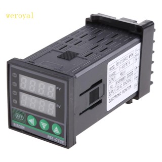Weroyal เครื่องควบคุมอุณหภูมิดิจิทัล LCD PID REX-C100 K Type สําหรับอุตสาหกรรม Dual D