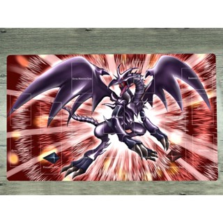 Yugioh Playmat Yu-Gi-Oh! Ccg TCG แผ่นรองเมาส์ ลายมังกร สีแดง สีดํา สําหรับเล่นเกม