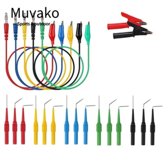 MUVAKO ชุดโพรบทดสอบมัลติมิเตอร์ หมุด (ตรง 90 องศา 135 องศา) ทองแดง PVC 4 มม. 3.3 ฟุต เป็นปลั๊กกล้วย 4 มม. สําหรับเครื่องใช้ไฟฟ้า 22 ชิ้น