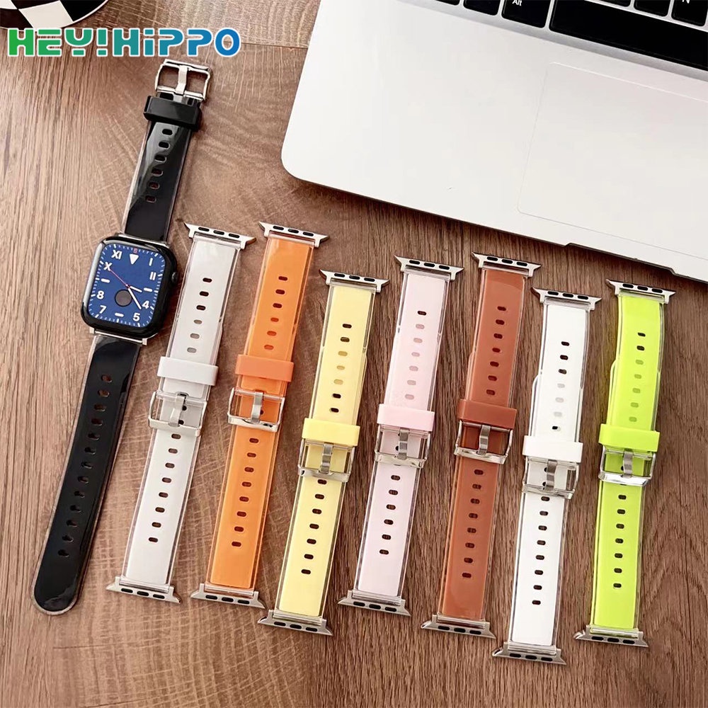 สายนาฬิกาข้อมือซิลิโคน ความคมชัดสูง สีแคนดี้ สําหรับ smartwatch series 8 7 6 SE 5 4 iwatch 45 44 42 41 40 38 49 มม.