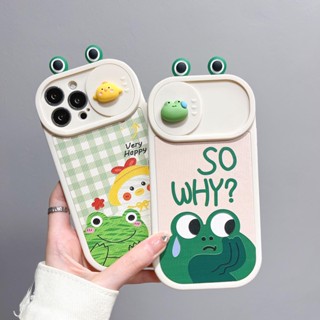 เคสโทรศัพท์ซิลิโคน TPU แบบนิ่ม ลายการ์ตูนกบ เป็ด 3D ป้องกันกล้อง สําหรับ iPhone 14 Pro Max 14 Plus 13 12 11