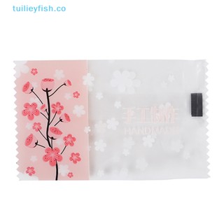 Tuilieyfish ถุงซีล ลายดอกซากุระ ไข่แดง เกล็ดหิมะ สําหรับใส่คุกกี้ DIY 100 200 ชิ้น