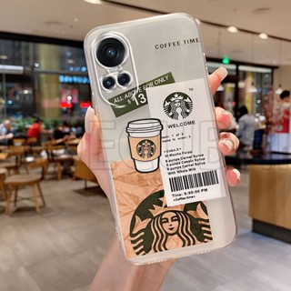 เคสโทรศัพท์มือถือ ซิลิโคนนิ่ม แบบใส ลายกาแฟ ดาว บัคส์ แฟชั่น สําหรับ OPPO Reno10 Pro Reno 10 Reno10 Pro+ 5G Reno10 Pro 5G