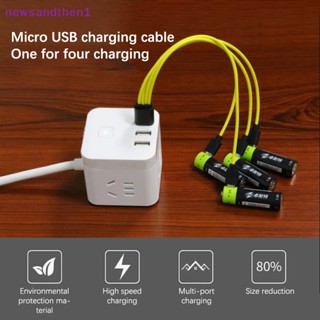 Newsandthen1 5V/2A Usb 2.0 เป็น Micro Usb สายเคเบิลแยก 2/4 Micro Usb สายชาร์จเร็ว สําหรับ Android AA AAA Nice