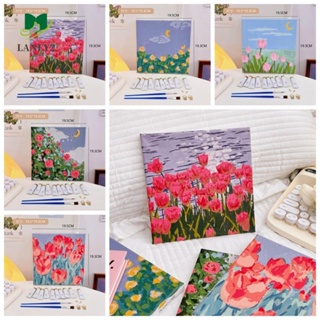 ALANFY ภาพวาดสีน้ํามันอะคริลิค รูปดอกทิวลิป DIY สําหรับผู้ใหญ่ ผู้เริ่มต้น