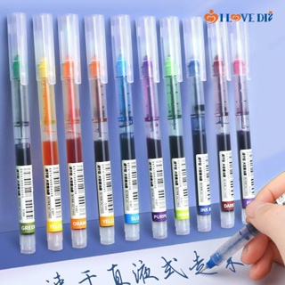 0.5 มม. ที่มีสีสัน หมึก Fine Nib ปากกาเจล / ความจุขนาดใหญ่ ตรง ของเหลว ปากกา / แห้งเร็ว วาดภาพ ปากกา เครื่องเขียนนักเรียน