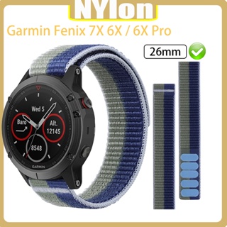 Lereach สายนาฬิกาข้อมือไนล่อน 26 มม. แบบเปลี่ยน สําหรับ Garmin Fenix 7X 6X 6X Pro Band