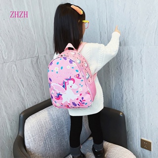 Zhizhong กระเป๋าเป้สะพายหลัง กระเป๋านักเรียน ลายการ์ตูนยูนิคอร์น สําหรับเด็กอนุบาล อายุ 1-5 ปี