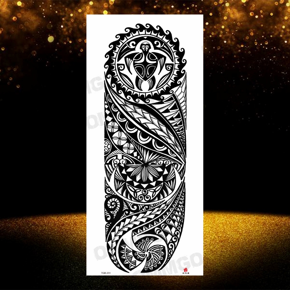 สติกเกอร์รอยสักชั่วคราว ลายสัตว์ ดอกไม้ กวีนิพนธ์ ทาโตส แขน ขนาดใหญ่ ล้างทําความสะอาดได้ สีดํา สําหรับผู้ชาย ผู้ใหญ่ - รูปที่ 6