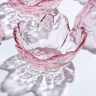 Ruisurshine ใหม่ จานแก้วใส่ซอส ขนาดเล็ก ลายดอกซากุระ สีทอง