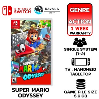 COINSคืน15%⚡FB9JMZV6⚡ NINTENDO SUPER MARIO ODYSSEY SWITC แผ่นเกมส์ JOY-CON ของแท้จากศูนย์