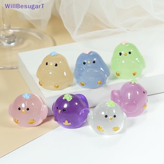 [WillBesugarT] ตุ๊กตาไก่จิ๋ว เรืองแสง สีแดง สําหรับตกแต่งบ้านตุ๊กตา 2 ชิ้น