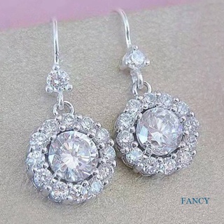 Fancy Cubic Zirconia ต่างหูแต่งงานเจ้าสาว เรียบง่าย มีสไตล์