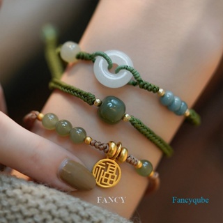 Fancy สร้อยข้อมือ ประดับลูกปัดหยกธรรมชาติ สําหรับผู้หญิง นักเรียน