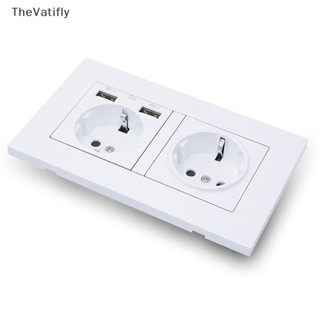 [TheVatifly] ซ็อกเก็ตปลั๊กไฟ 16A มาตรฐาน EU พร้อมพอร์ต USB 2 พอร์ต [Preferred]