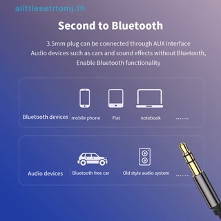 Alittlese อะแดปเตอร์รับสัญญาณเสียงบลูทูธ 5.0 USB เป็นแจ็ค 3.5 มม. แฮนด์ฟรี คุณภาพสูง สําหรับรถยนต์ TH