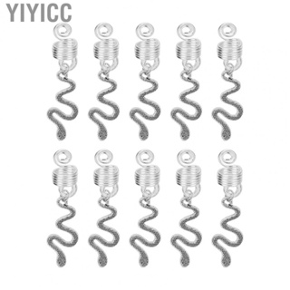 Yiyicc Dreadlocks Coil Pendant Safe Snake Shaped Stylish Beard Alloy for Men Party