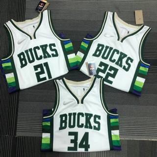 เสื้อกีฬาบาสเก็ตบอล ลายทีม NBA Milwaukee Bucks ครบรอบ 75 ปี 2022 164397