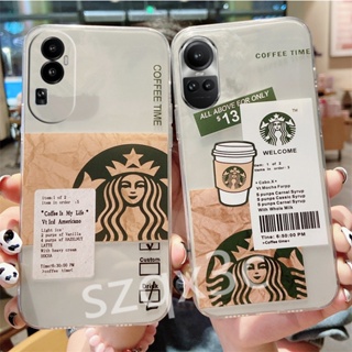 ใหม่ เคสโทรศัพท์มือถือ ซิลิโคนนิ่ม ใส ลายฉลากกาแฟ ดาว บัคส์ แฟชั่น สําหรับ OPPO A58 A78 Reno10 Pro Reno 10 Reno10 Pro+ 5G Reno10 Pro 5G