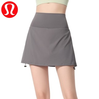 Lululemon กระโปรงเอวสูง ระบายอากาศ สองชิ้น สําหรับใส่ออกกําลังกาย เล่นโยคะ วิ่ง