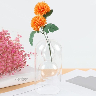 [Fenteer] แจกันแก้วใส สองชั้น แจกันดอกไม้ แจกันดอกไม้ จัดระเบียบเครื่องประดับ แจกันดอกไม้ เรียบง่าย แจกันดอกไม้ แก้วใส สําหรับชั้นวางหนังสือ ตกแต่ง