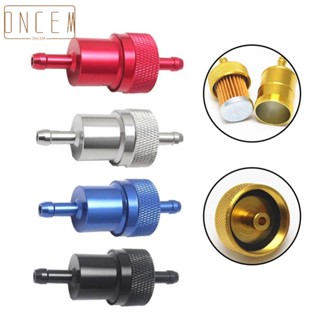 【ONCEMOREAGAIN】8mm Aluminum Alloy Bike ATV Parts Blue Dirt Quad Fuel Gas Filter Gold Motorcycle