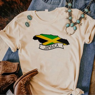 เสื้อยืด พิมพ์ลายกราฟฟิค Jamaica สไตล์สตรีท สําหรับผู้หญิง