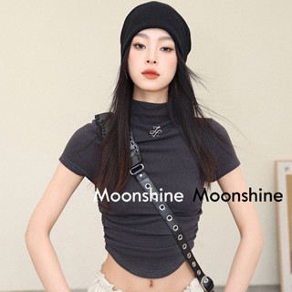 Moon  เสื้อครอป เสื้อแฟชั่นผู้หญิง y2k สีพื้น สําหรับผู้หญิง ใส่ไปคลับ ปาร์ตี้ 2023 NEW Jl1422 พิเศษ Beautiful Korean Style High quality A29J142 36Z230909