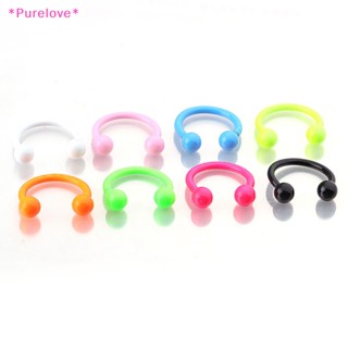 Purelove&gt; แหวนสเตนเลส รูปตัว C เครื่องประดับร่างกาย จมูก เกือกม้า 8 ชิ้น