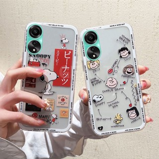 พร้อมส่ง เคสโทรศัพท์มือถือแบบนิ่ม ใส กันกระแทก กันรอยกล้อง ลายการ์ตูนสนูปปี้น่ารัก แฟชั่น สําหรับ OPPO A78 4G A78 5G 2023 OppoA78