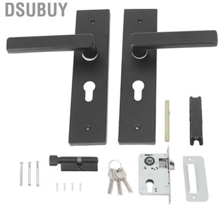 Dsubuy Household Black Door Handle Bedroom Set W/Lock Key For Home