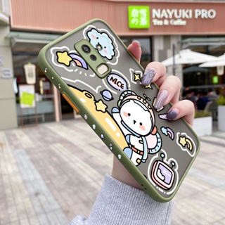 สําหรับ Samsung galaxy J8 2018 เคส การ์ตูน สวย ลายอวกาศ บาง ด้าน สี่เหลี่ยม ขอบ ดีไซน์ใหม่ กันกระแทก ฝ้า ใส เคสโทรศัพท์แข็ง