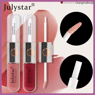 Julystar Lipstick 2-in-1 Mirror Lip Glaze ไม่จางหายและไม่ติด Cup Water Gloss ลิปกลอส ลิปกลอสกันน้ำกันเหงื่อเครื่องสำอางเพื่อความงาม COD