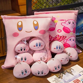 หมอนตุ๊กตายัดนุ่น รูปการ์ตูน Kirby น่ารัก พร้อมเบาะรองนั่ง 6 ชิ้น สําหรับตกแต่งบ้าน