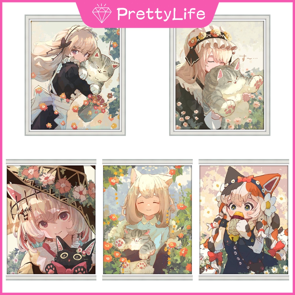 【PL】ภาพปักครอสติชคริสตัล รูปการ์ตูนแมว 5d ขนาด 30X40 ซม. สําหรับตกแต่งบ้าน ห้องนอน ห้องรับประทานอาหาร ห้องนั่งเล่น