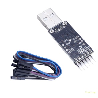 Treeling 6PIN CP2102 โมดูลดาวน์โหลดสายเคเบิล USB 2 0 เป็น TTL Serial Converter