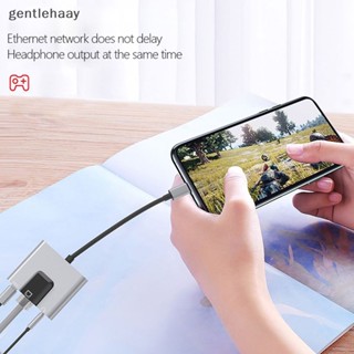 Gent อะแดปเตอร์ฮับเครือข่าย Type-C เป็นอีเธอร์เน็ต LAN USB C เป็น 3.5 มม. ชาร์จเร็ว สําหรับแล็ปท็อป โทรศัพท์มือถือ แท็บเล็ต EN