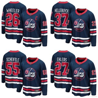 Qy NHL เสื้อยืดแขนยาว พิมพ์ลาย Winnipeg Jets Jersey Wheeler Ehlers Scheifele Hellebuyck พลัสไซซ์