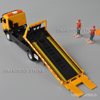 โมเดลรถบรรทุกกู้ภัย Volvo Flatbed Truck Traffic Rescue Trailer ขนาด 1:50 พร้อมเสียง และไฟ HF3B