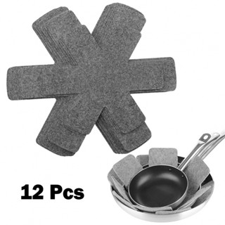 Pans Pads Durable Grey Non-woven Pot Dividers Pads Tableware Mat 3 Size