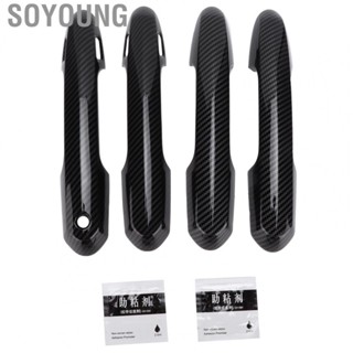 Soyoung Exterior Door Handle Cover Overlay Carbon Fiber Style Decoration for Car