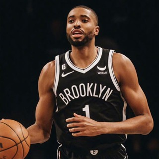 เสื้อกีฬาแขนสั้น ลายทีม Brooklyn Nets เบอร์ 22-23 เสื้อกีฬาบาสเก็ตบอล 1 Mikal Bridges สําหรับผู้ชาย