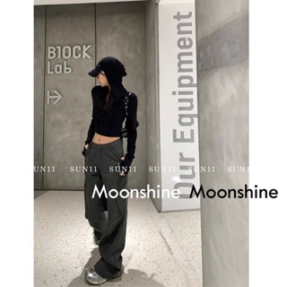 Moon  กางเกงขายาว คาร์โก้ กางเกง เชือกอเมริกันคลาสิค Cargo pants 2023 NEW 071821 Trendy Stylish ทันสมัย Beautiful A20M041 36Z230909