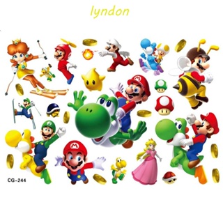 Lyndon สติกเกอร์รอยสัก ลายการ์ตูนซูเปอร์มาริโอ้ Diy สําหรับตกแต่งงานปาร์ตี้