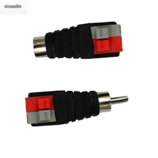 【DREAMLIFE】Connector Adapters Jack Plugs Replacement 1 Pair Plastic+Metal Coaxial