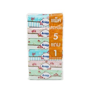 เฟสต้า กระดาษเช็ดหน้า 150 แผ่น แพ็ค 5+1 ห่อ รหัส : 821562