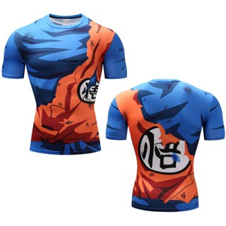 [Rut] เสื้อยืดแขนสั้น พิมพ์ลายดราก้อนบอล Goku 3D แห้งเร็ว สําหรับผู้ชาย ใส่ออกกําลังกาย Cod